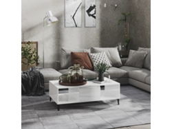 Mesa de Centro Apoyo 103,5X60X35 cm Contrachapado Blanco Brillante