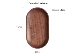 (ovalada, 23x10cm) Bandeja De Madera Para Taza De Té, También Se Puede Utilizar Como Plato De Fruta Decorativo.