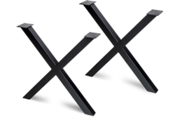 EMUCA Juego de patas cruzadas para mesa - Ancho 695mm - Acero - Pintado negro