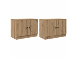 Maison Exclusive - Mueble Cama Con Puerta 2 Pcs Roble Artesanal 66 X 35 X 48 Cm