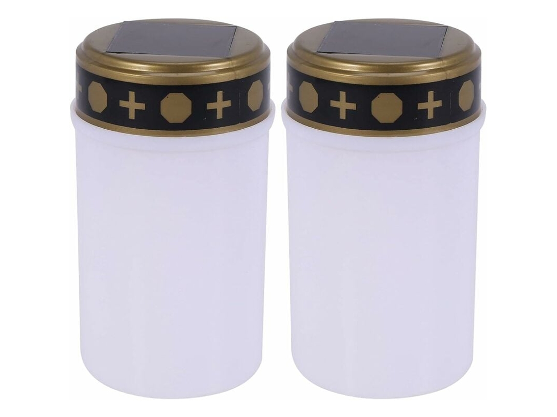 2 velas funerarias LED blancas