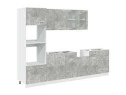 Juego de 7 gabinetes de cocina Lyon Cemento Gris MAISON EXCLUSIVE