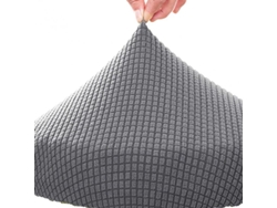 2026-funda De Silla Elástica De Poliéster Lavable Para Taburete Redondo, Ajustable 30-40cm, Ideal Para Hogar Y Oficina Gris