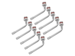 Paquete De 10 Extensiones De Válvula De Neumático De Aleación De Plata Para Neumáticos De Camión, Tubo Flexible.
