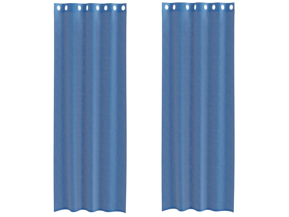 Maison Exclusive - Cortinas De Gasa Con Ojales 2 Uds Azul Real