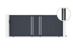 Puerta corredera 4m GIONA H.160cm aluminio gris 2 postes 20x20cm H.190cm CASANOOV