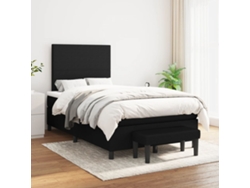 Cama Box Spring Con Colchón Tela Negro 120x200 Cm