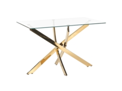 Mesa de comedor BELIANI Maramo de Vidrio templado Dorado 70x120x76
