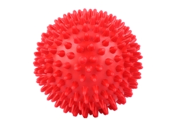 Pelota De Masaje De Plástico Resistente Con Puentes Para Relajación Y Ejercicio De Manos, 9 Cm, Color Rojo.