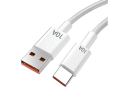 Cable USB-C de carga ultrarrápida 10A 120W para Huawei P40, Xiaomi y OnePlus, color blanco, 1 m.