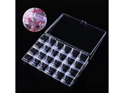 Caja organizadora transparente para decoración de uñas, incluye pedrería y accesorios de cristal. Hengjian