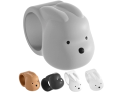 Juego De 5 Topes De Puerta De Silicona Multicolor Con Forma De Conejo, Para Montaje En Pared.