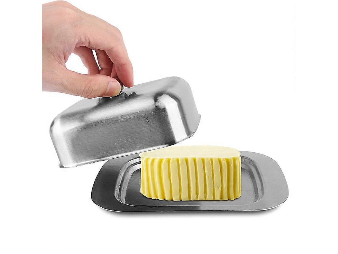 Plato De Mantequilla De Acero Inoxidable 304 Con Tapa, Contenedor Para Queso Y Alimentos, Caja De Almacenamiento Antirroído