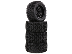 4pcs Neumáticos Off-road 1/10 Con Dibujo De Pisada Double V Y Llanta De 10 Rayos Para Camiones Monster Hsp Hpi Redcat Rc4wd