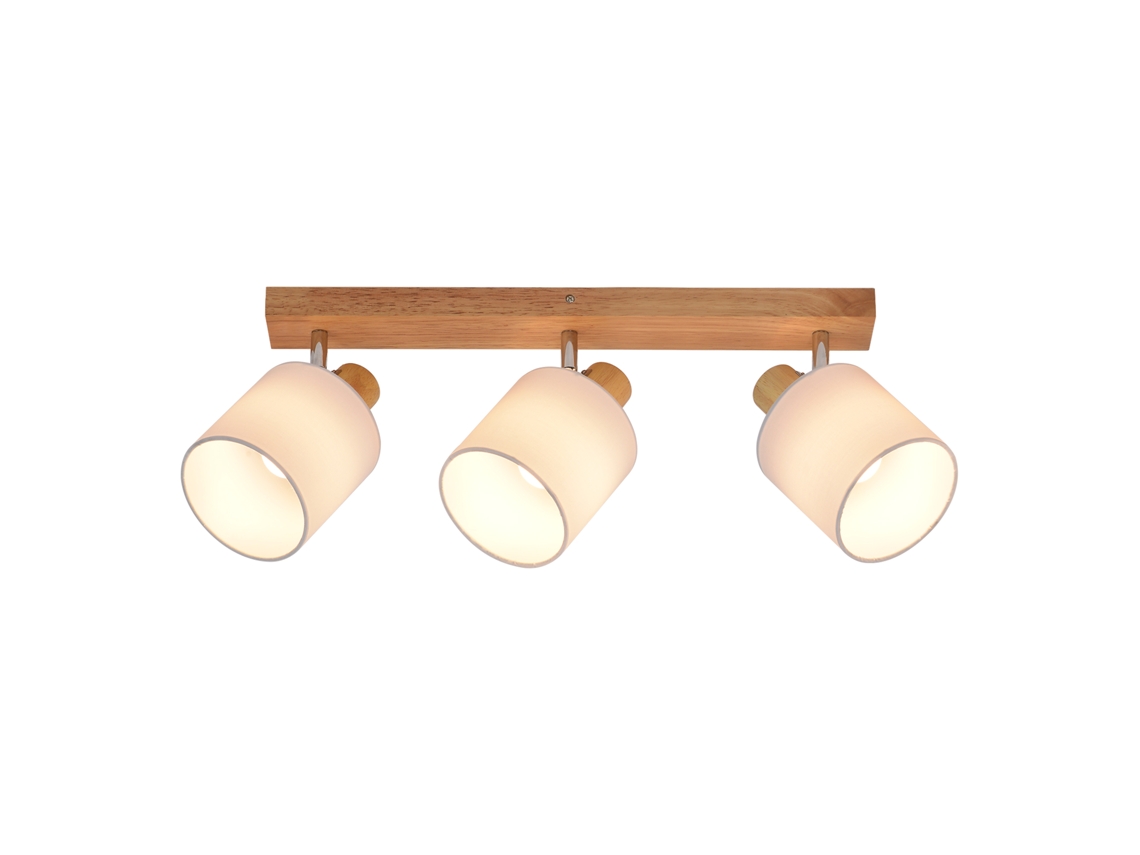 3 Focos de Techo Pasillo de Pared Giratorios de Madera Modernos 350 E14 Bombilla Máx.25W para Salón Dormitorio Sin Bombilla NETTLIFE