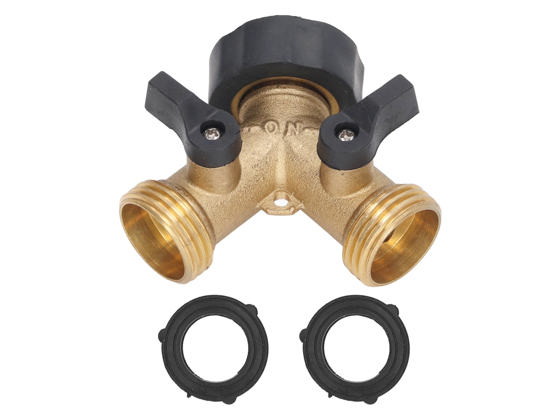 Válvula De Bola Bidireccional, Divisor De Manguera De Cobre Duradero Para Riego De Jardines De 3/4 De Pulgada.