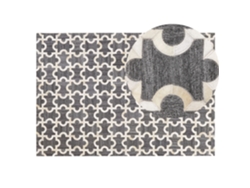 Alfombra BELIANI Yedisu de Jacquard, Piel de vaca Gris 140x200