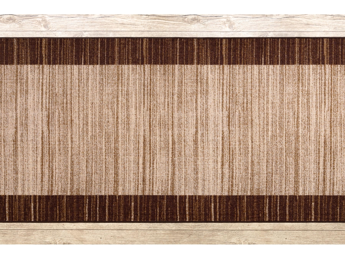 Alfombra de Pasillo con Refuerzo de Goma 100 cm Streifen Marrón