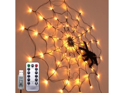 Luces LED de telaraña para decoración de pared en Halloween y Navidad