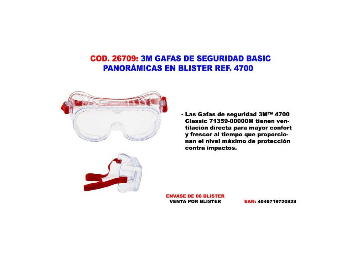 3m gafas seguridad basic 4700 pc
