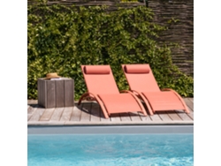 Pack 2 Tumbonas HAPPY GARDEN (173.5 x 63 x 82 cm - Aluminio - Naranja)