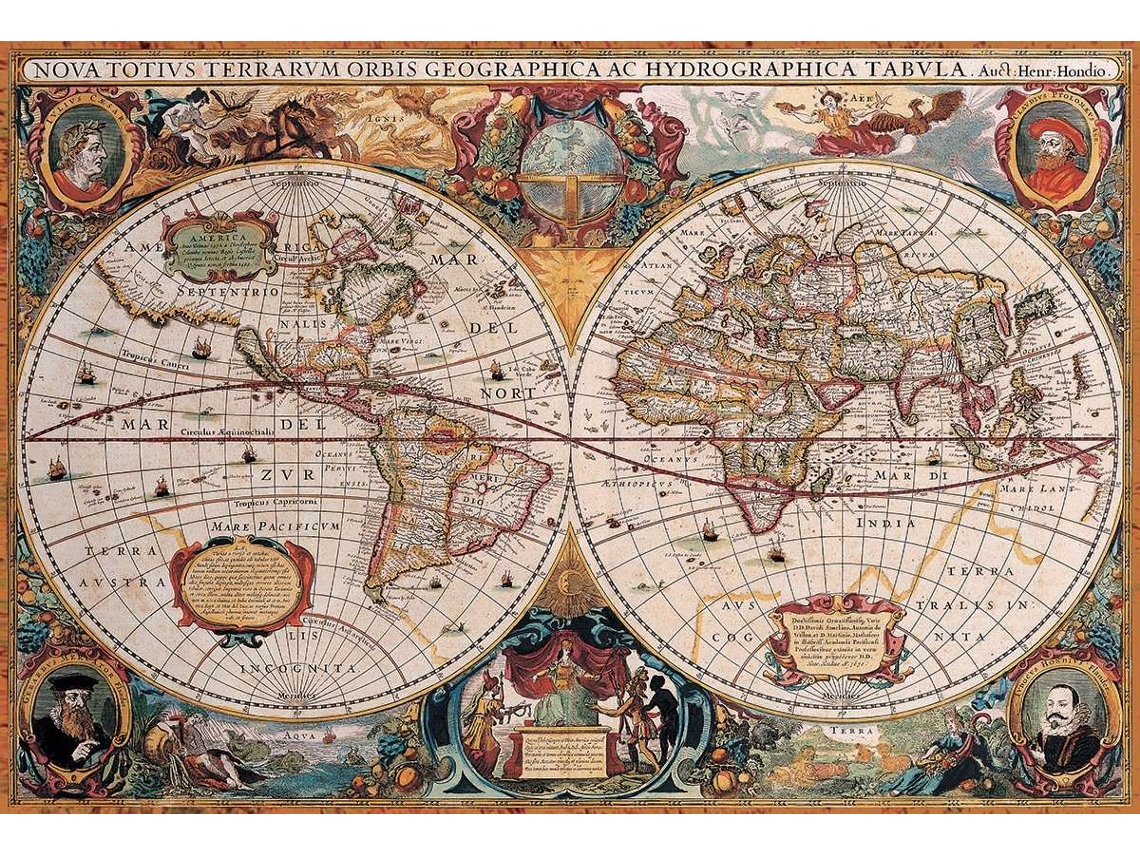 Rompecabezas Eurographics - Mapa del mundo antiguo - 2000 piezas - Cartón