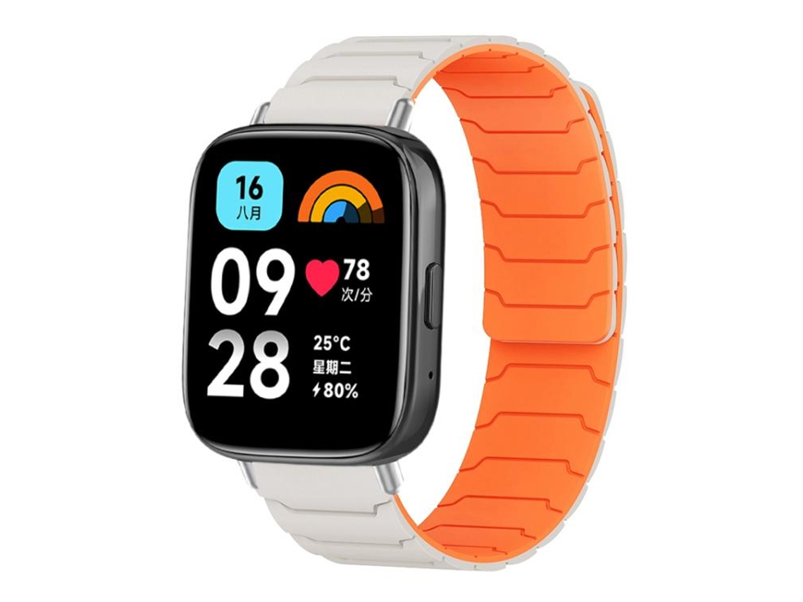 Bracelete Para Redmi Watch 3 Active / Lite - Silicone Magnético Laranja Starlight