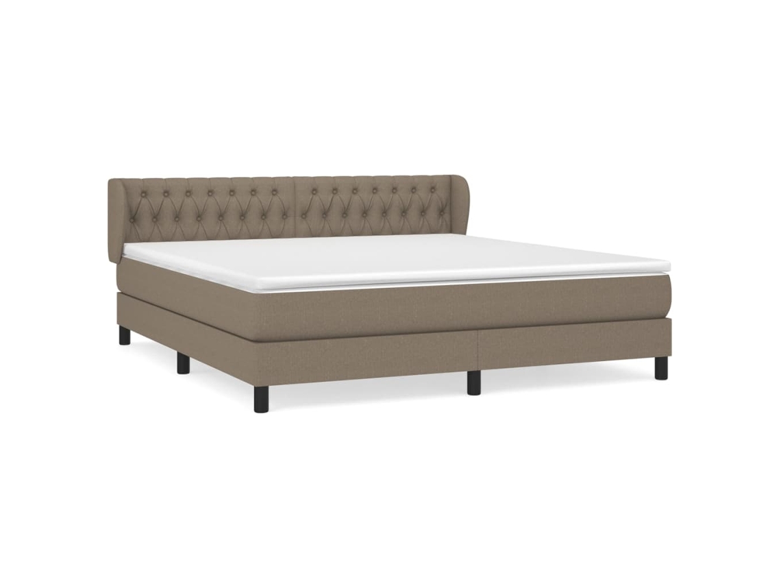 Maison Exclusive - Cama Box Spring Con Colchón Tela Gris Taupe 180x200 Cm