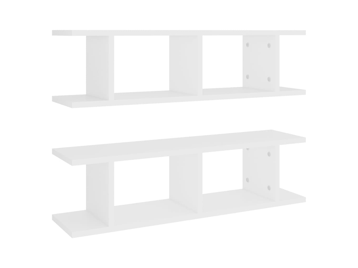 Juego de 2 estantes de pared Derivative Wood Blanco MAISON EXCLUSIVE (75x18x20 cm)