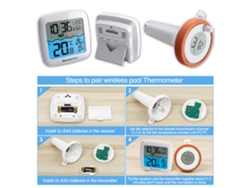 Termómetro Digital Inalámbrico Con Pantalla Lcd, 3 Canales, Resistente Al Agua, Para Medir La Temperatura De La Piscina.