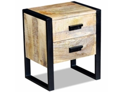 Maison Exclusive - Mesa Auxiliar Con 2 Cajones Madera Maciza De Mango 43x33x51 Cm