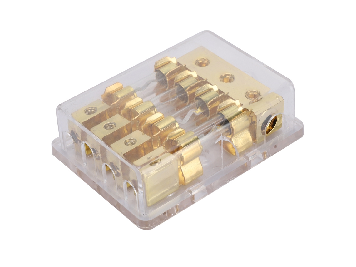 Portafusibles De Cuchilla De 12 V Y 60 A Con 1 Entrada Y 4 Salidas Para Automóviles, Camiones Y Embarcaciones.