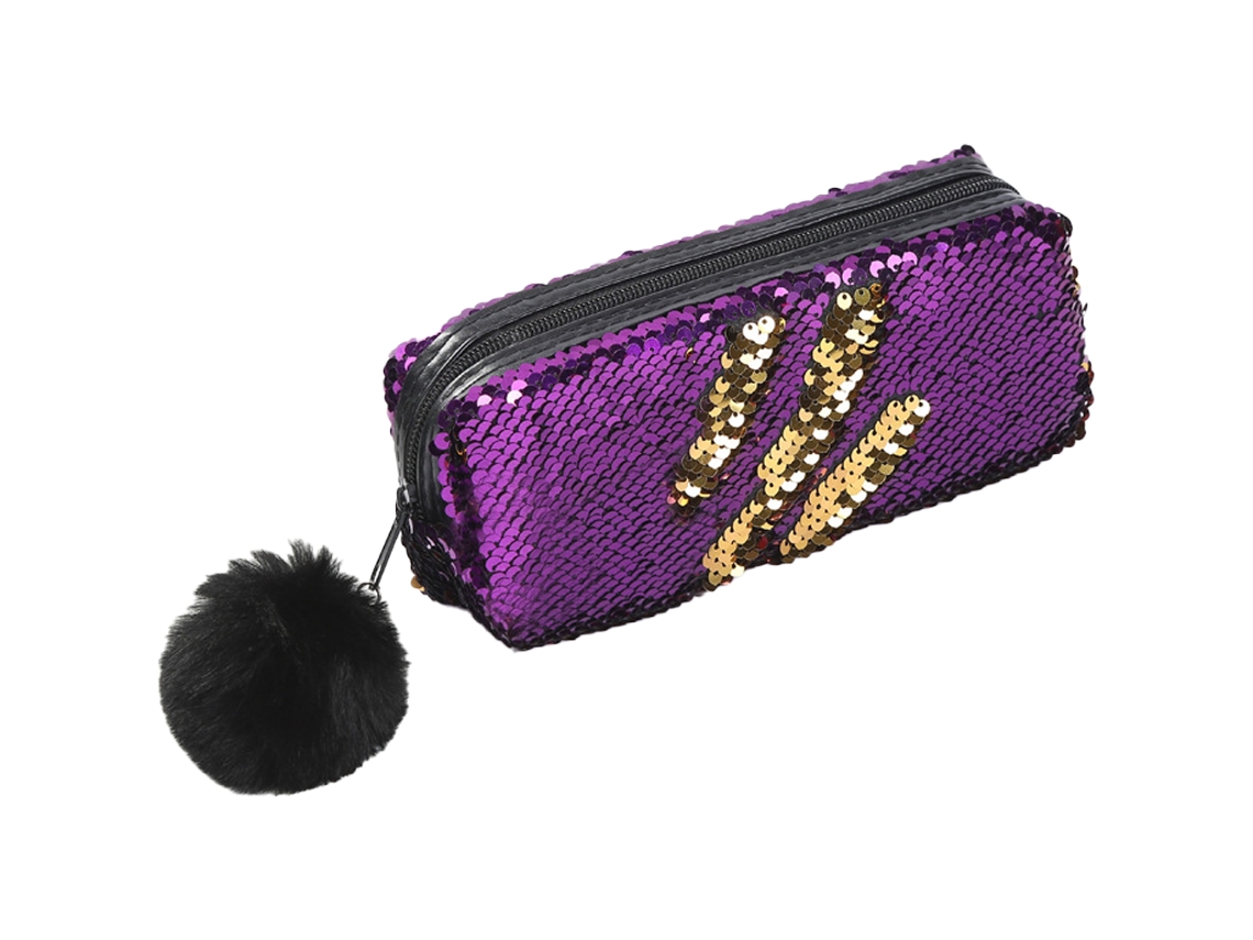 Bolsa de maquillaje con lentejuelas de sirena espiral reversible, estuche estudiantil para niñas, estuche para lápices con cremallera colorida
