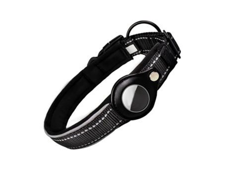 Collar De Perro Collar De Perro De Alta Resistencia Con Caja De Soporte Airtag Collar Ajustable Para Mascotas Con Accesorio Air Tag ELKUAIE
