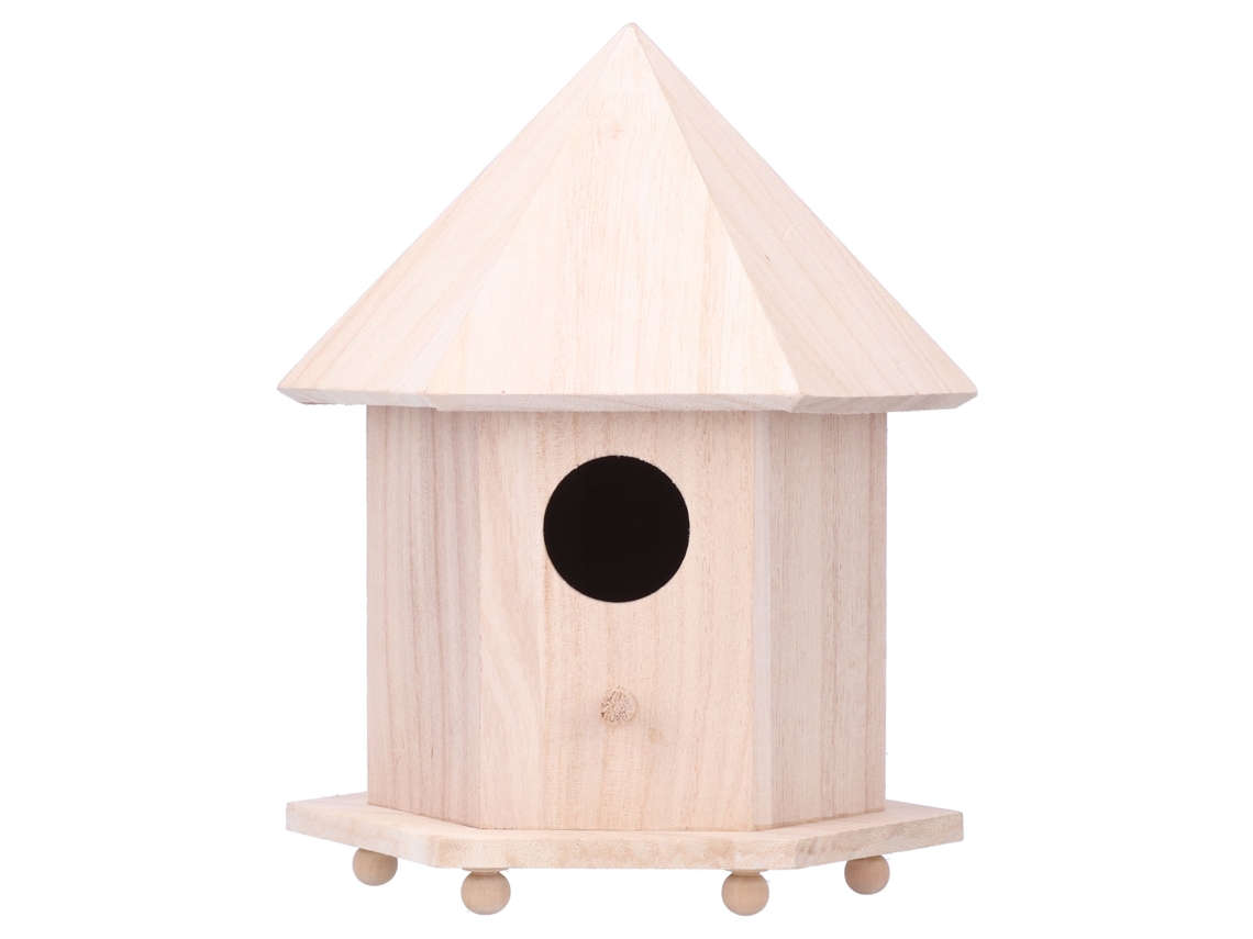 Casita De Pájaros De Madera Con Soporte Para Decoración De Jardín Y Nido.