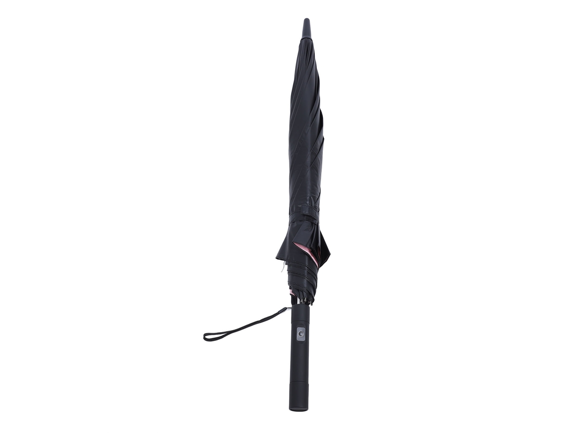 Parasol con ventilador de niebla, ventilador de refrigeración, parasol UV multifuncional para verano, rosa fuerte