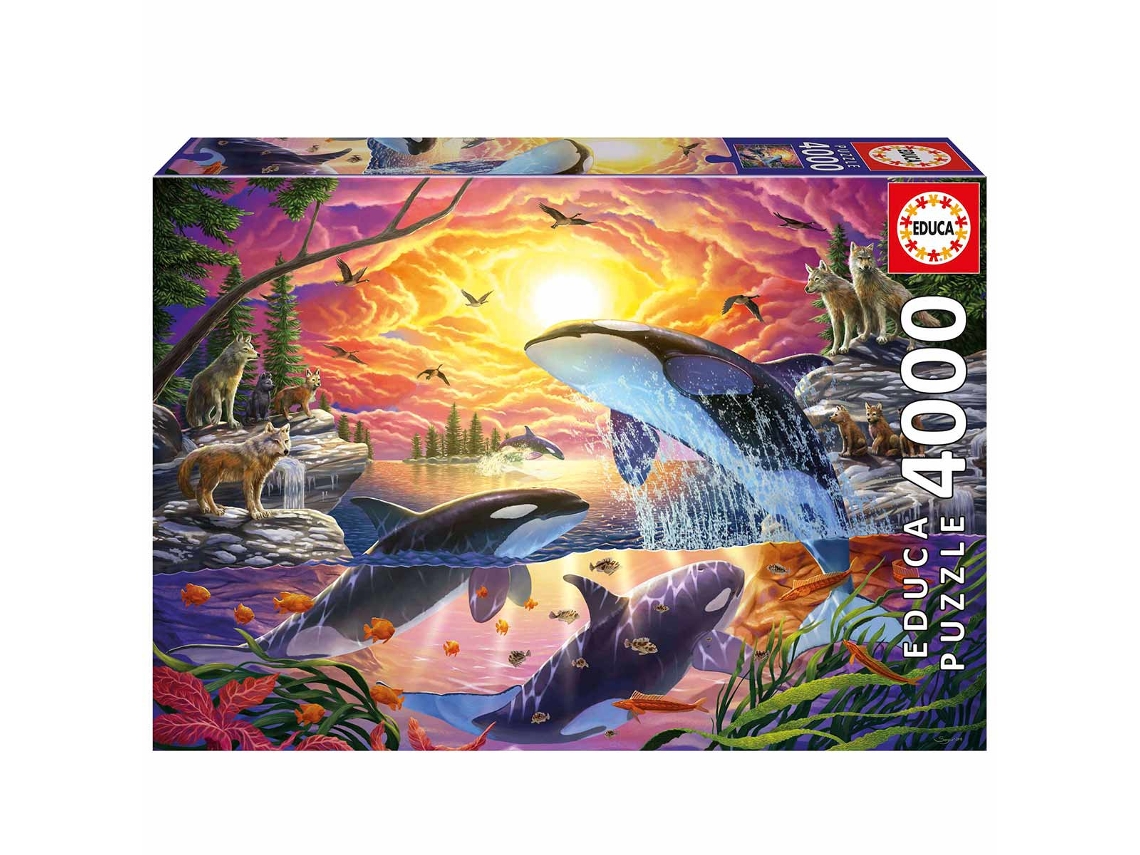 Rompecabezas EDUCA de 4000 piezas: Orcas y lobos (20259)