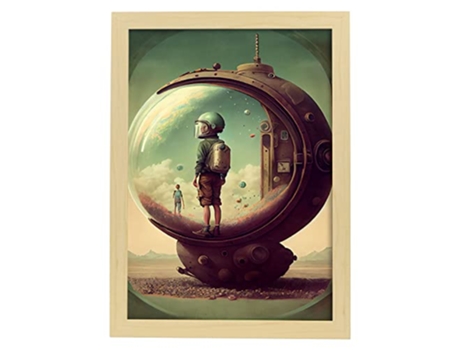 NACNIC Poster Mirando Hacia Atrás En Estilo Surrealismo Cinematográfico Ilustraciones Y Grabados De Historieta Abstracta Y Artística A3 Marcos Made...