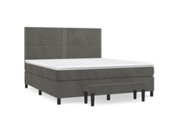 Maison Exclusive - Cama Box Spring Con Colchón Terciopelo Gris Oscuro 180x200 Cm