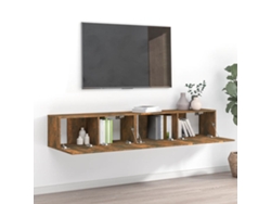 Pack Muebles de Armario Tv 2Pzs Madera Procesada Roble Ahumado
