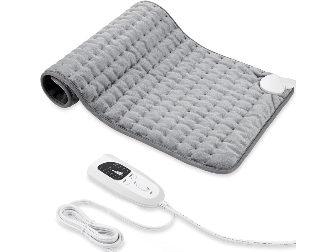 Manta Eléctrica Con Apagado Automático Y 6 Niveles De Temperatura - Lavable En Máquina (gris Plata, 30x60 Cm)