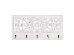 Signes Grimalt BY SIGRIS - Perchero pared con mosaico Blanco de Mdf Perchero Perchero, Percha De Entrada Percha Para Abrigos 60x5x29cm