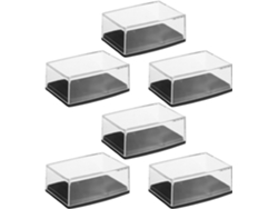 Transparente Gemelos Hombre 6 Piezas Compartimentos Elegante Organizador Joyas Almacenamiento Ordenado Regalo