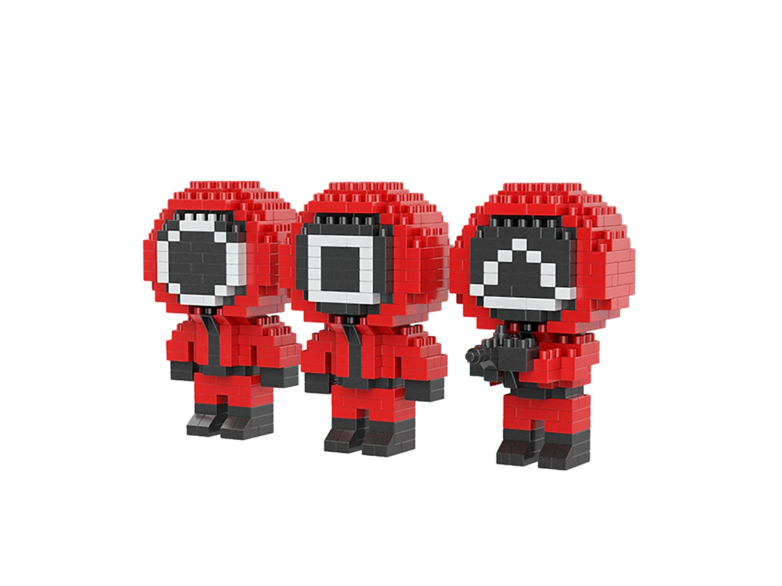 Bloques De Construcción De Presa De Calamar En Miniatura. 3 Guardias. 700 Piezas, 8x4x4 Cm Cada Una.