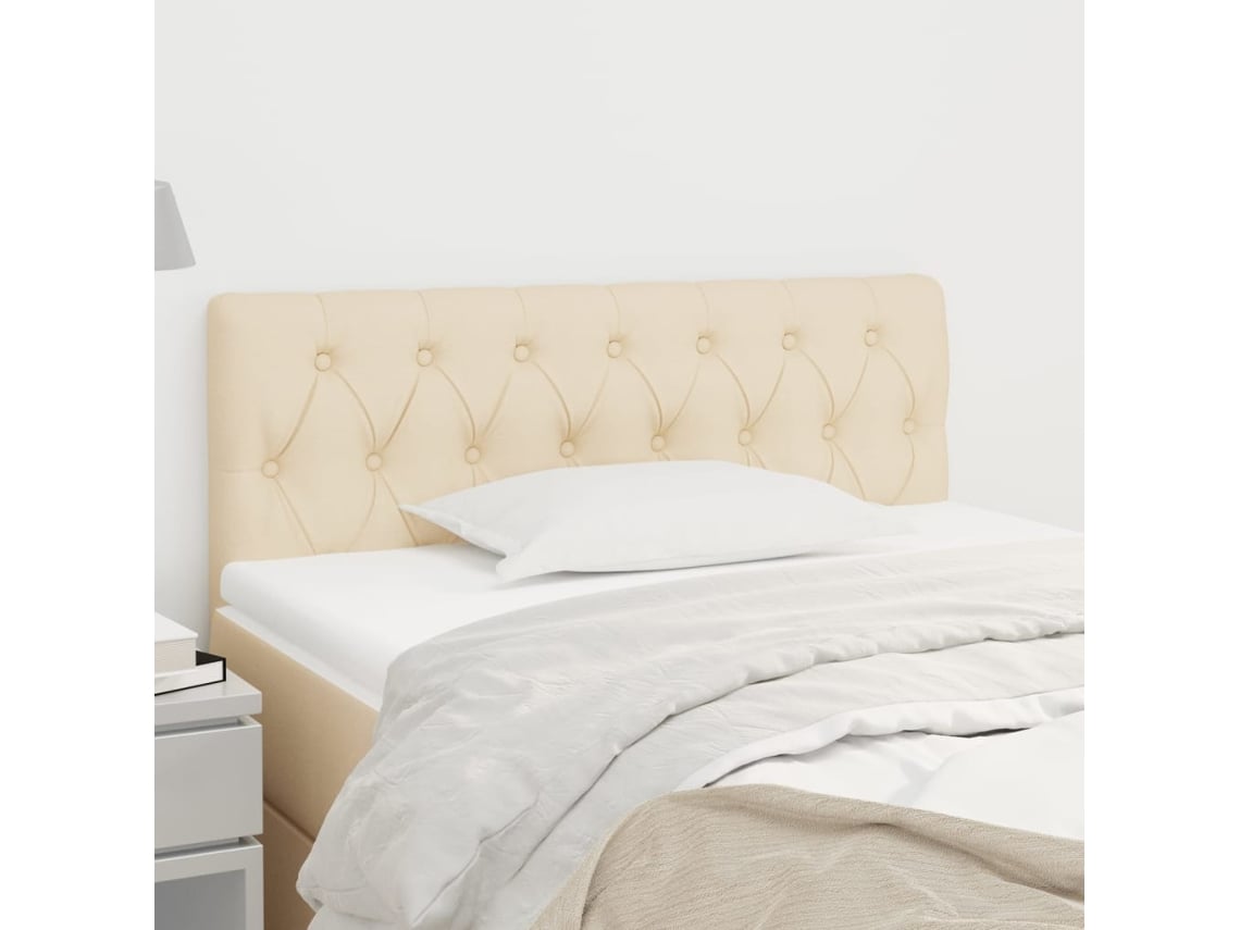 Cabecero De Tela Color Crema 90x7x78/88 Cm