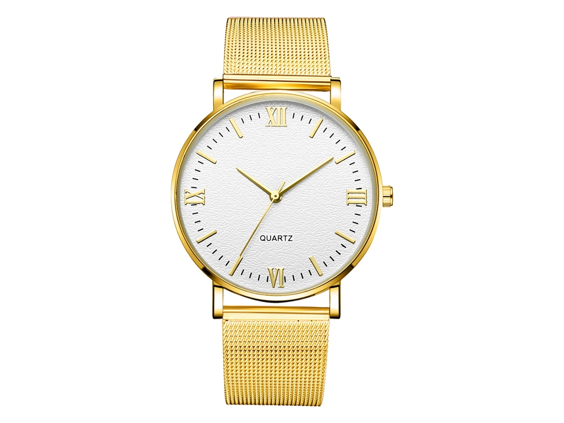 Reloj De Pulsera De Cuarzo De Silicona Zhoulianfa Con Esfera Redonda Sencilla, Unisex E Informal (dorado)