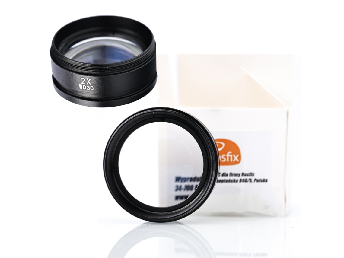 Lente de microscopio estereoscópico 2x de alta calidad | Aumento 2x, distancia ocular de 30 mm | Compatible con modelos profesionales