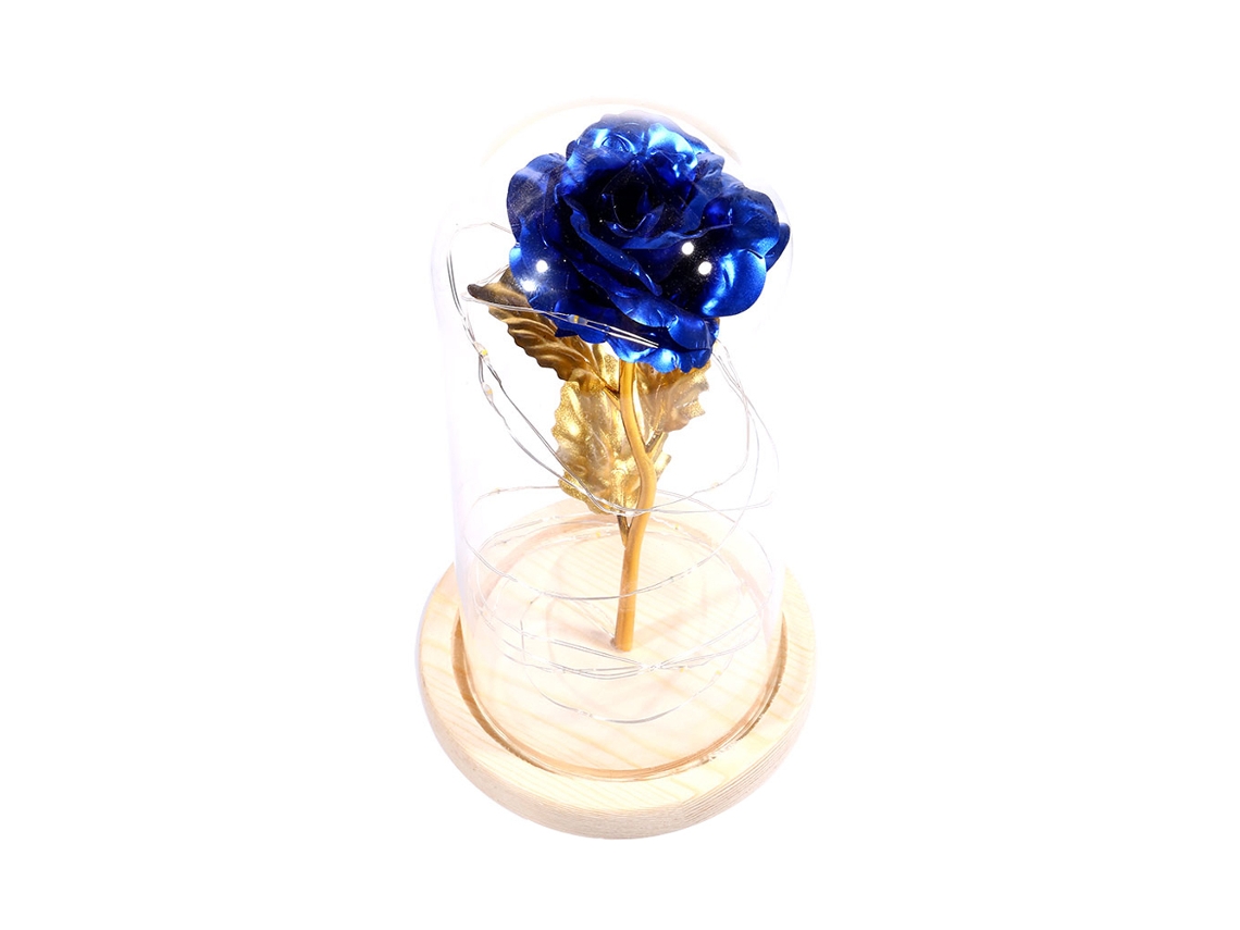 Rosa Preservada, Regalo De Cumpleaños Con Luz Led, Tapa De Cristal, Base De Madera, Regalo Romántico.