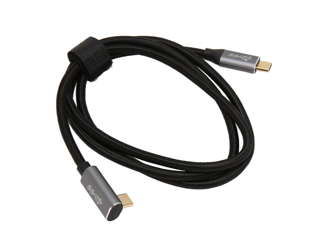 Cable Usb-c A Usb-c Con Ángulo De 90 Grados, 100 W, Usb 3.1 Gen 2, 10 Gbps, 4k 60 Hz, Para Steam Deck, 200 Cm.