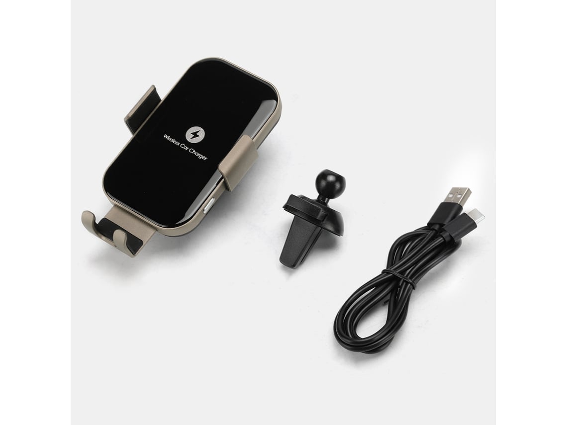 Soporte Para Teléfono (anti-deslizante Ajustable 360°) Cargador Inalámbrico Cargador De Coche Para Ventilación De Aire Dorado